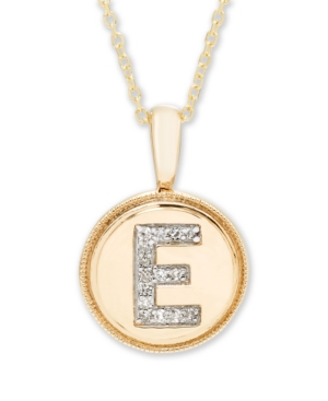 image of Diamond Initial Pendant in 14k Yellow Gold