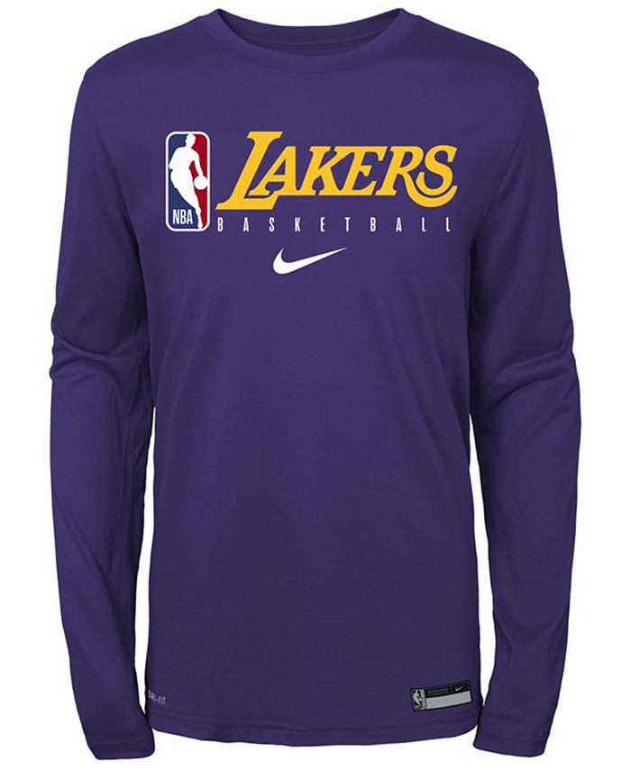 Nike Big Boys Los Angeles Lakers Practice Long Sleeve T-Shirt - Macy's