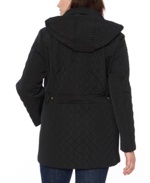 Jones New York Plus Size Water-Resistant Quilted Hooded Jacket