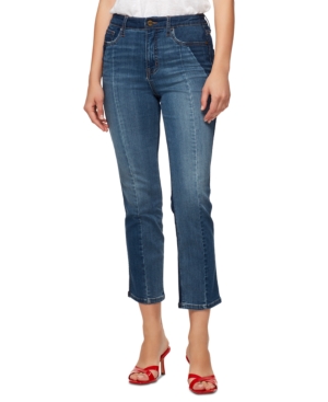 image of Sanctuary Modern Standard High-Rise Colorblocked Cropped Jeans