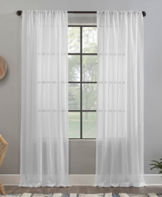 Crushed Texture Anti Dust Sheer Linen Blend Curtain Panel