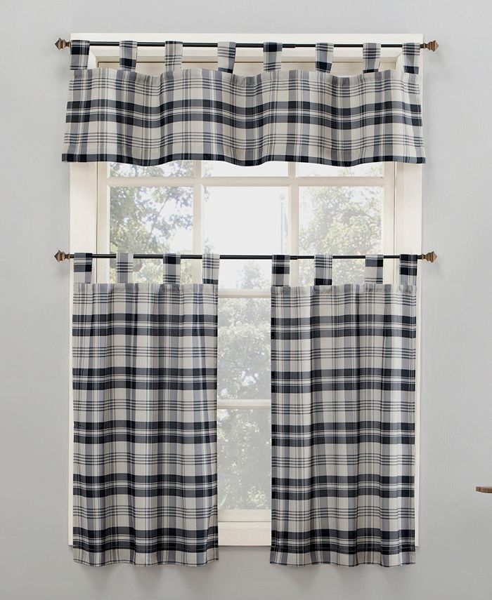 No. 918 Blair Farmhouse Plaid 52" x 36" SemiSheer Kitchen Curtain Set
