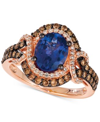 tanzanite and chocolate diamond ring