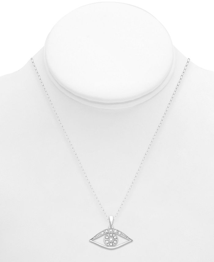 Macy's Diamond Evil Eye 18" Pendant Necklace (1/10 ct. t.w.) in
