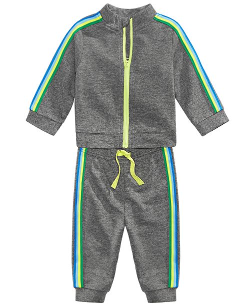 First Impressions 2Pc. Baby Boys Striped Track Suit Set, Created for