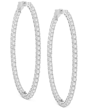 image of Diamond Large In & Out Hoop Earrings (7 ct. t.w.) in 14k White Gold, 2.51