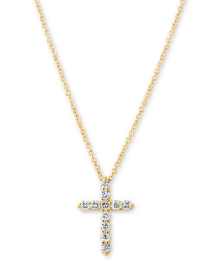 image of Diamond Cross Pendant Necklace (1/3 ct. t.w.) in 14k Gold, 16