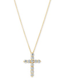 Certified Diamond Cross Pendant Necklace (1 ct. t.w.) in 14k Gold, 16" + 2" extender
