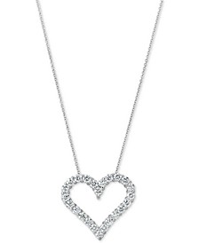Certified Diamond Heart Pendant Necklace (1-3/4 ct. t.w.) in 14k White Gold, 16" + 2" extender