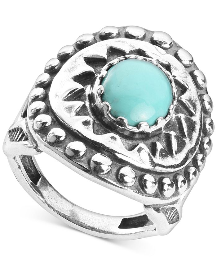 American West Turquoise Star Statement Ring in Sterling Silver - Macy's