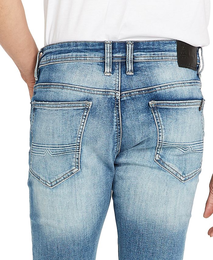 Buffalo David Bitton Men's Max-x Skinny-Fit Stretch Moto Jeans Gray Size 42X32