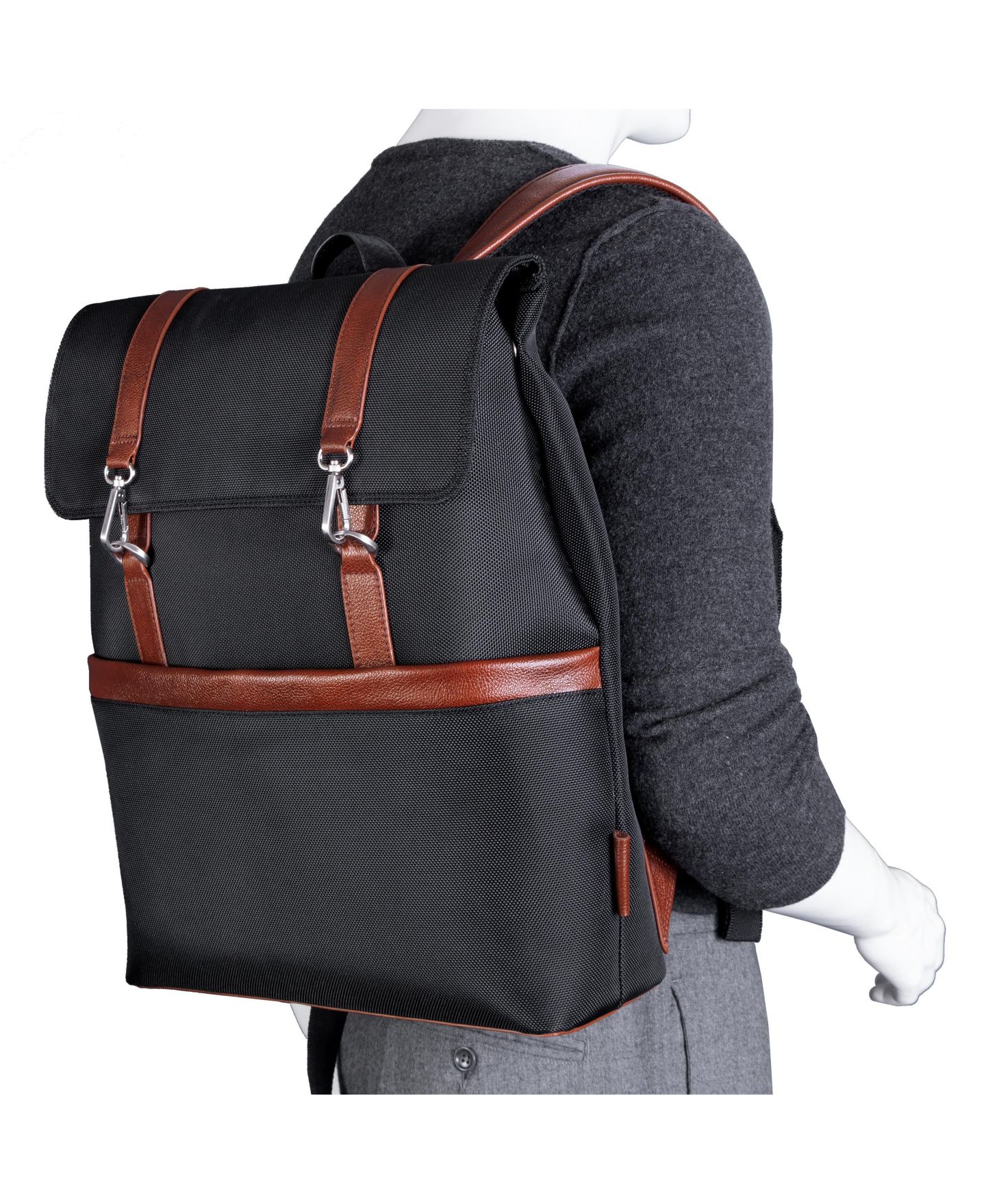Рюкзак McKlein Element 17" Nylon Flap-Over Laptop Tablet, цвет: Чёрный — фото 8