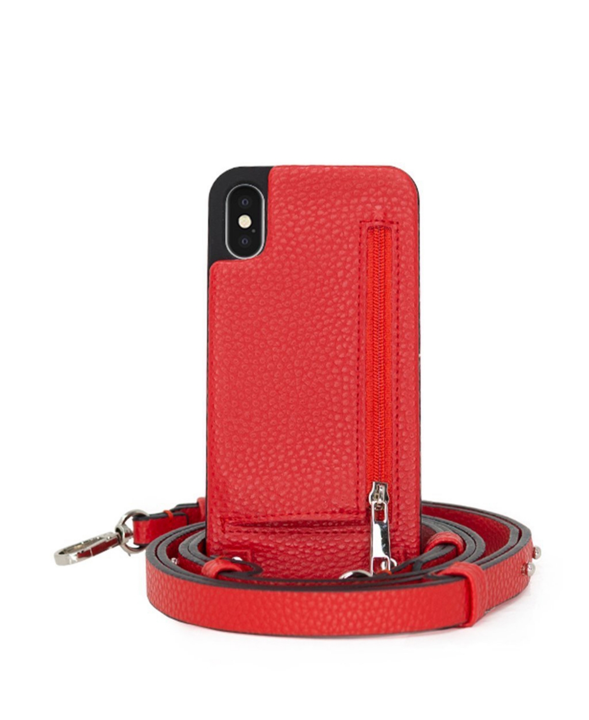 Crossbody Xs Max IPhone Case with Strap Wallet - Red