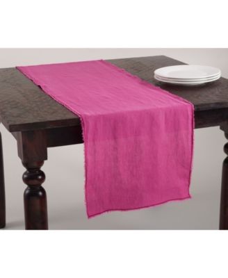 Fringed Linen Design Stone Washed Runner