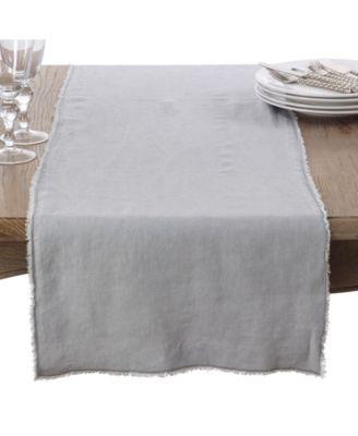 Fringed Linen Design Stone Washed Runner