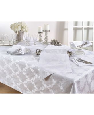 Shop Saro Lifestyle Damask Design Table Runner Collection In White