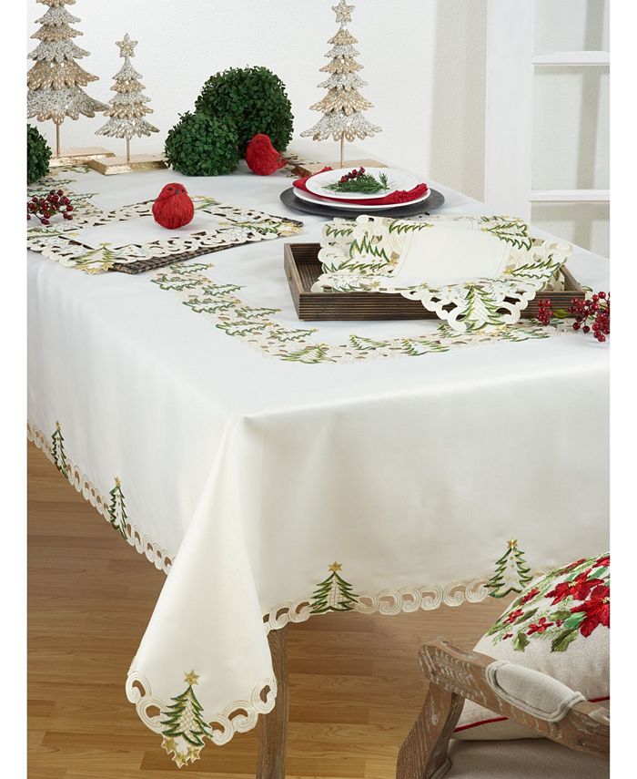 Saro Lifestyle Christmas Trees Holiday Table Runner, 16&quot; x 68&quot; &amp; Reviews - Table Linens - Dining