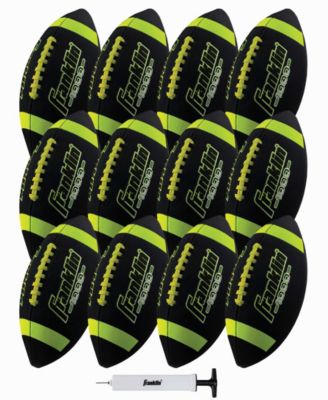 Franklin Sports Junior Rubber Football Set - 12 Pack - Inflation Pump Included