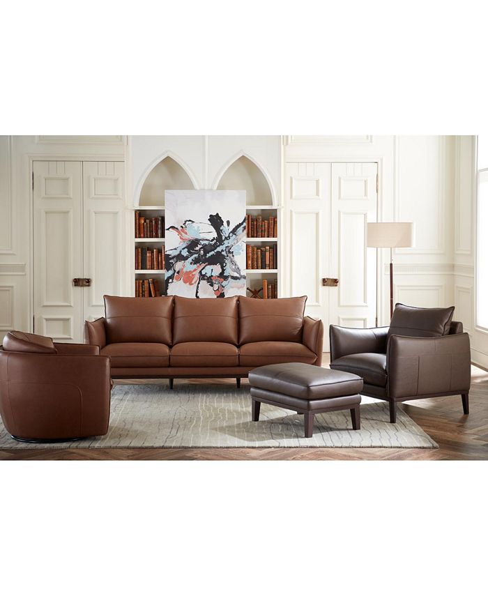 Furniture Chanute Leather Sofa, Leather Sofa Macys