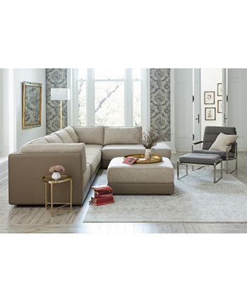 Furniture - Mattley 28" Fabric Steel Frame Chair and 26" Steel Frame Ottoman Set