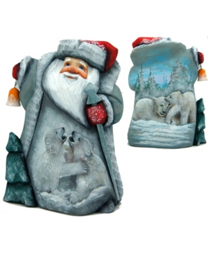 G.debrekht Woodcarved And Hand Painted Frosty Story Santa Figurine In Multi