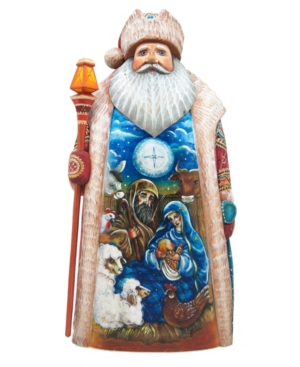 G.debrekht Woodcarved Nativity Special Edition Santa In Crate Figurine In Multi