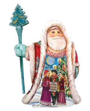 G.debrekht Scenic Christmas Carol Santa Figurine In Multi