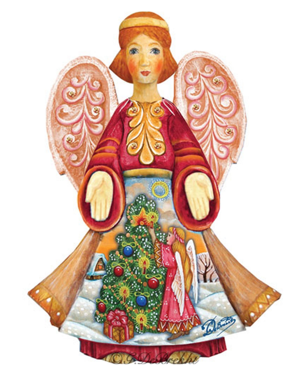 Christmas Tree Angel Figurine - Multi