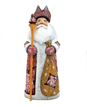 G.debrekht Woodcarved And Hand Painted Ornamental Santa Red Figurine In Multi