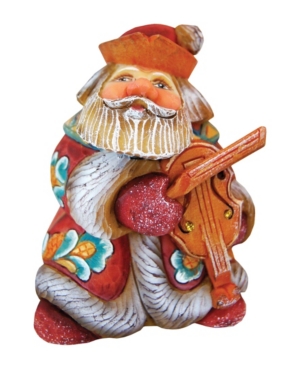 G.debrekht Mini Violin Santa Figurine In Multi