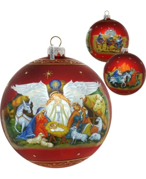 GDeBrekht Limited Edition Oversized Guarding Light Iconic Nativity Ball Glass Ornament