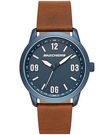 Cordary Three-Hand Leather Watch 45MM