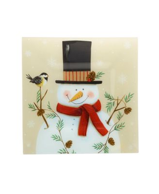 Pfaltzgraff - Holiday Snowy Silhouettes 15x15 inch Square Glass Platter