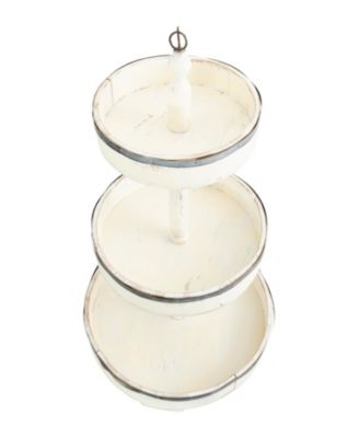 Decorative Wood  Tin 3 Tier Tray