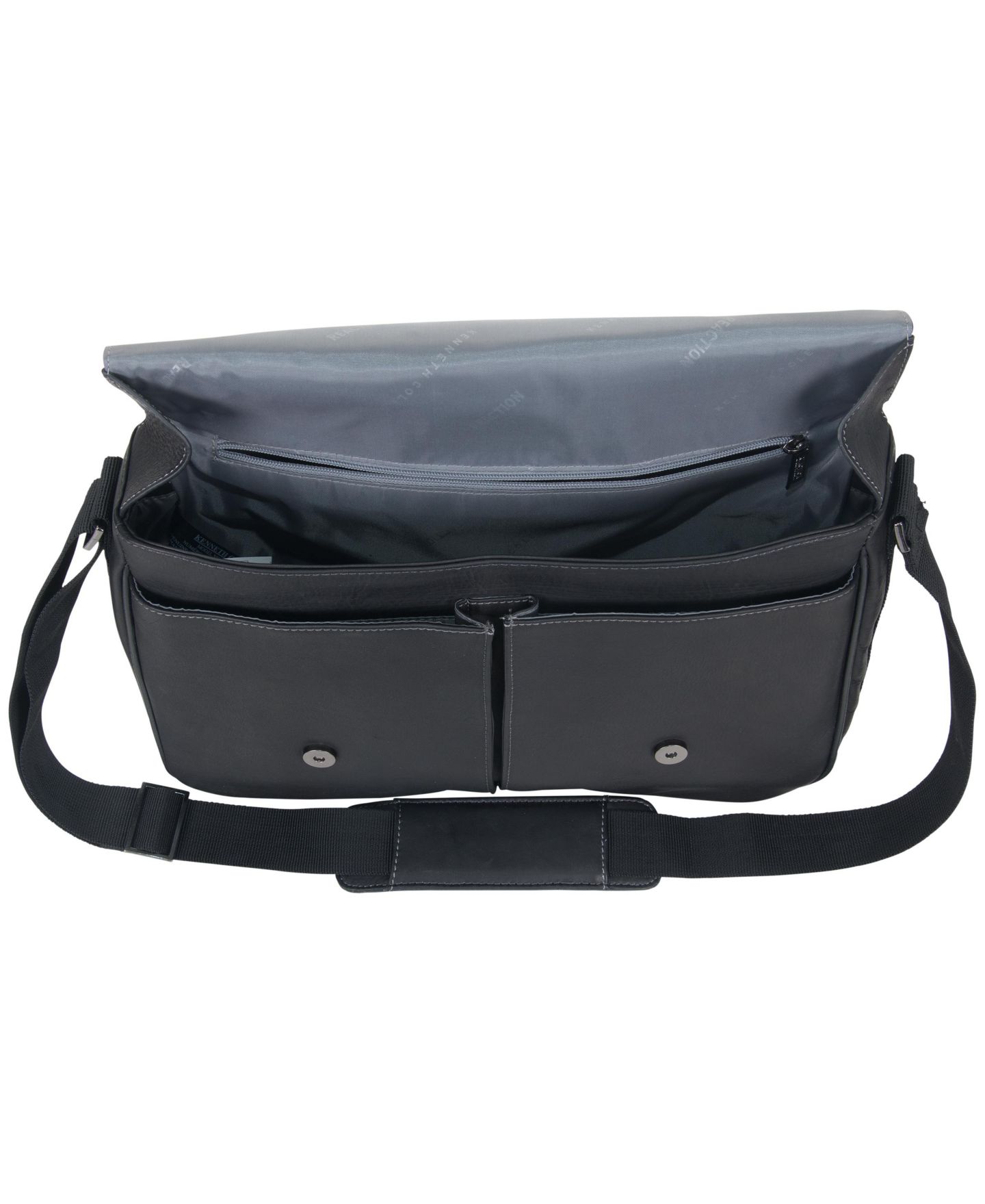 Сумка Kenneth Cole Reaction Colombian Leather Crossbody 15.6" Laptop & Tablet Messenger, цвет: Чёрный — фото 8