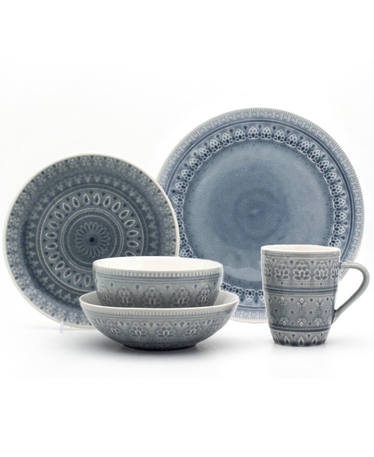 Fez 20 Piece Dinnerware Set - Grey