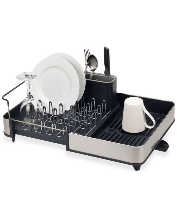 Joseph Joseph Extend Steel Expandable dish rack with draining spout - Gray