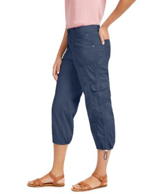 Petite Mid-Rise Cargo Capri Pants, Exclusively at Macy's