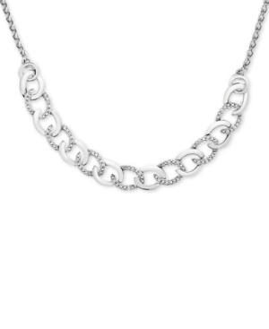 image of Diamond Chain Link Adjustable Bolo Necklace (1/10 ct. t.w.) in Sterling Silver