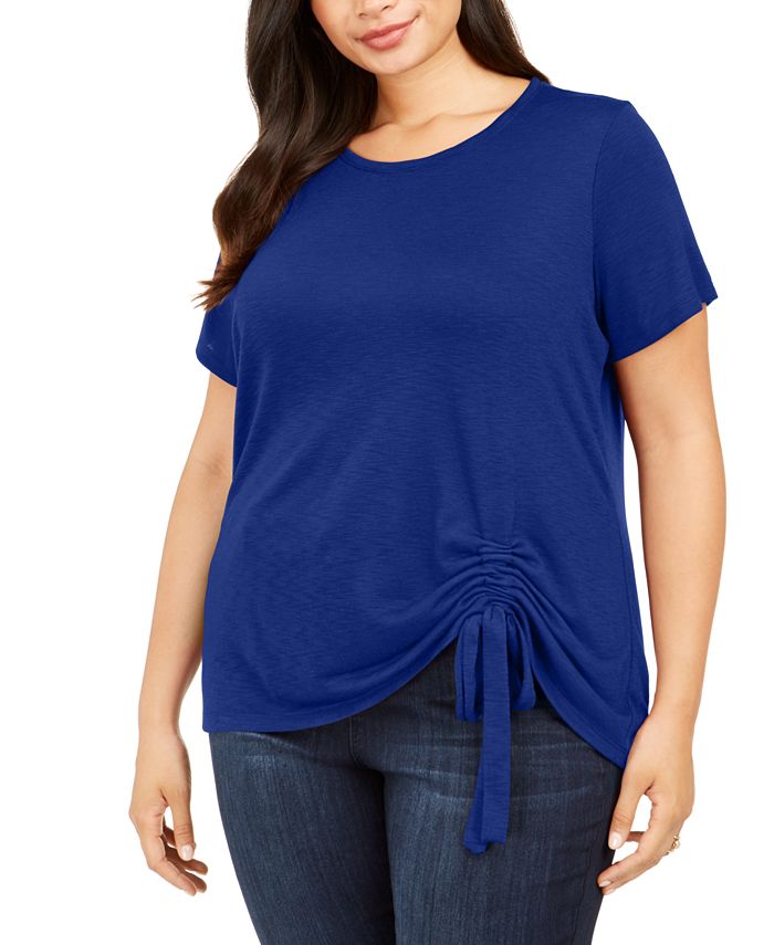 INC International Concepts INC Plus Size Ruched Top, Created for Macy's ...