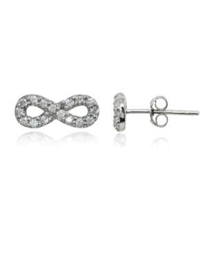Giani Bernini Cubic Zirconia Infinity Symbol Stud Earring In Sterling Silver, 18k Rose Or Yellow Gold Over Sterlin In Sterling Silver
