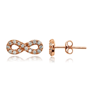 Shop Giani Bernini Cubic Zirconia Infinity Symbol Stud Earring In Sterling Silver, 18k Rose Or Yellow Gold Over Sterlin In Rose Gold Over Sterling Silver