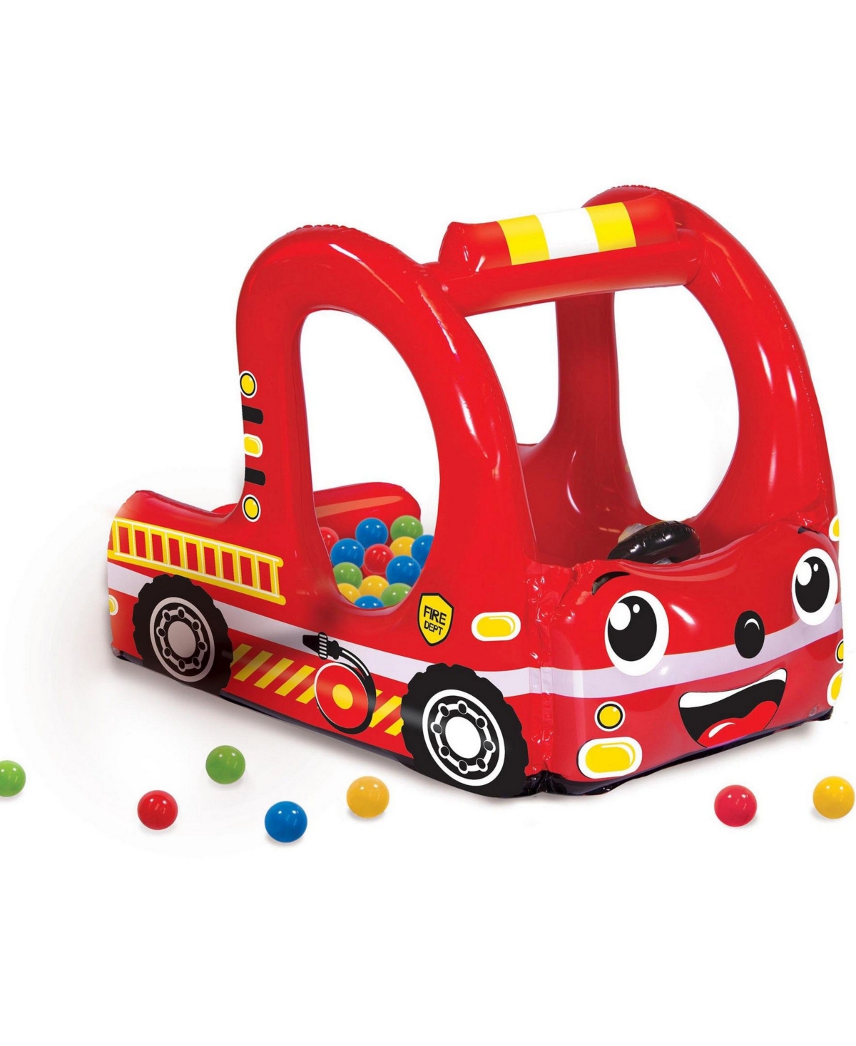 Redbox Banzai Rescue Fire Truck Play Center Inflatable Ball Pit -includes 20 Balls In Multi