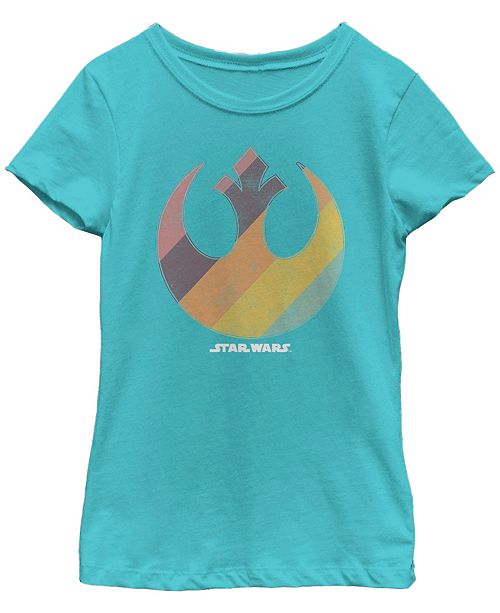 Fifth Sun Star Wars Big Girl S Rebel Rainbow Logo Short Sleeve T