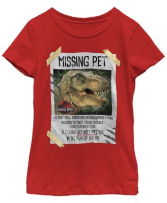 jurassic park missing pet shirt