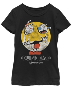 Fifth Sun Cuphead Big Girl's with Mugman Head Juggling Short Sleeve T-Shirt