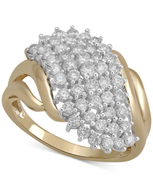 image of Diamond Cluster Statement Ring (1 ct. t.w.) in 10k Gold