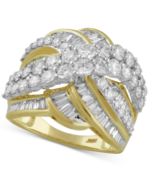 image of Diamond Crisscross Statement Ring (3 ct. t.w.) in 10k Gold