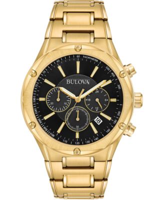 Bulova - Men's Chronograph Gold-Tone Stainless Steel Bracelet Watch 43mm