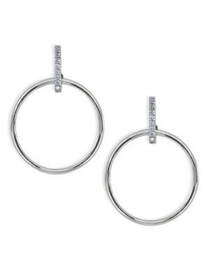 Giani Bernini Cubic Zirconia Accent Front Circle Earrings In 18k Gold Plated Sterling Silver Or Sterling Silver